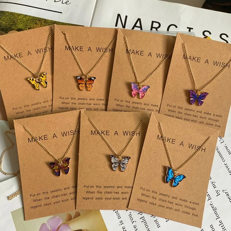 

Mode Frauen Halskette Korea Stil Neue Schmetterling Anhänger Halskette Geschenk Für Mädchen Nette Reizende Hals Schmuck