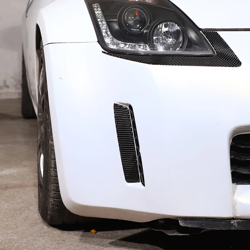 

Для Nissan 350Z Z33 2003 2004 2005 2006 мягкое углеродное волокно автомобильный передний бампер боковой Впускной вентиляционный клапан отделка стикер автомобильные аксессуары