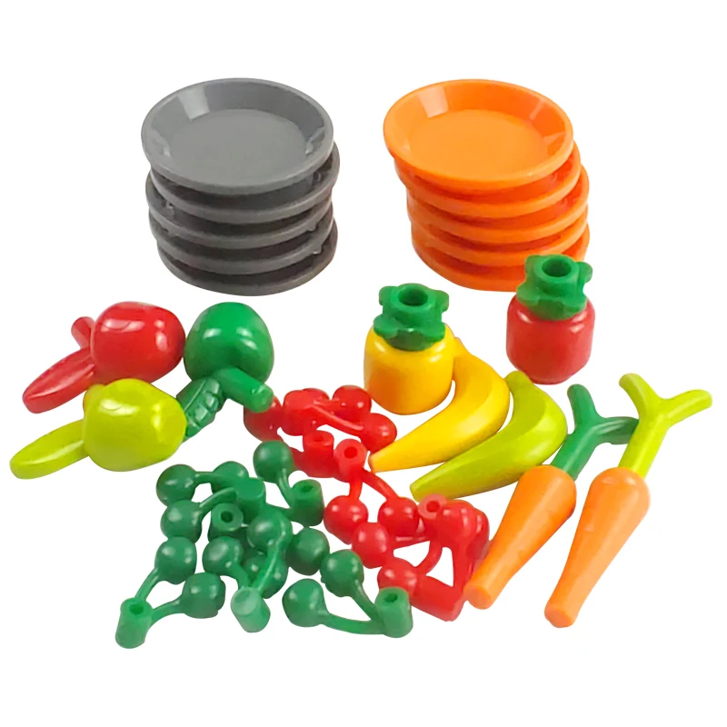 City MOC настольная еда Хлеб пицца Φ игрушки Обучающие строительные блоки для детей