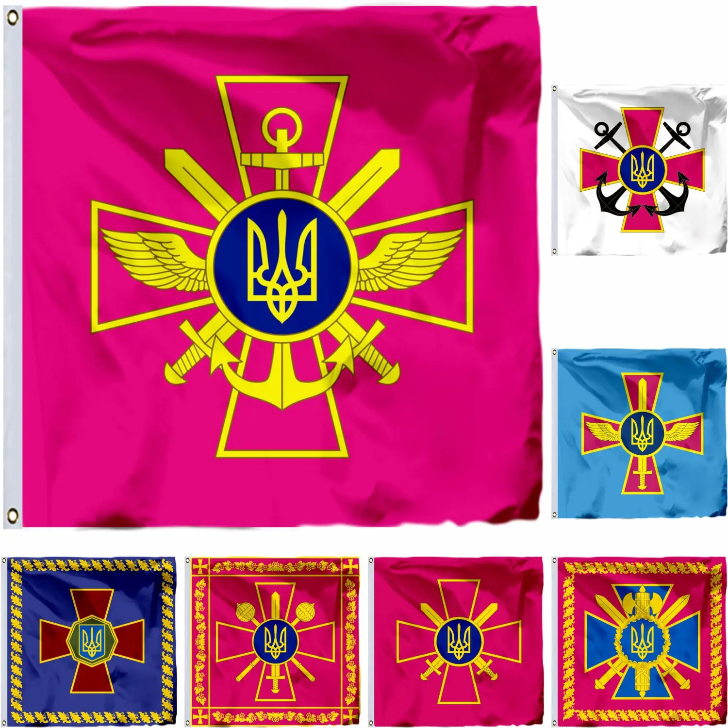 

Ukraine Security Service Head Flag UA National Guard 4x4ft Штандарт КПС ЗСУ 120x120cm Штандарт КВМС ЗСУ Banner Штандарт НГШ ЗСУ