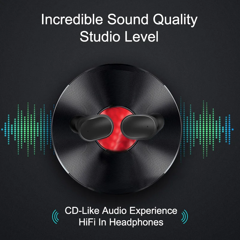 Беспроводные TWS-стереонаушники с зарядным футляром и поддержкой Bluetooth |