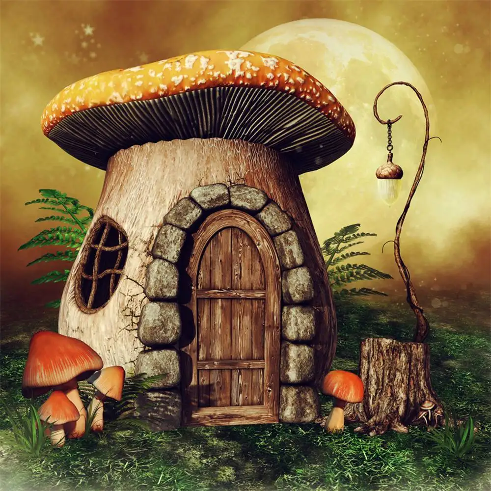 

Виниловые фоны для фотосъемки с изображением Феи леса грибов хижины для вечеринки в честь Дня Рождения Сказочная страна украшение салона