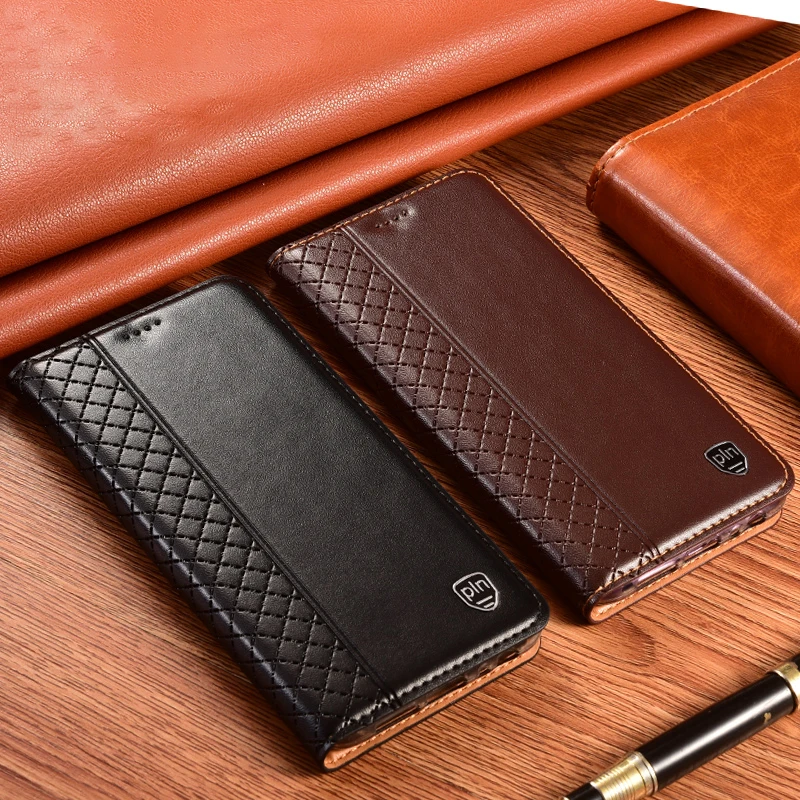 

Luxury Genuine Leather Flip Case for LG G7 G8S Q6 Q7 Q8 V30 V40 V50 V60 ThinQ 5G UW Plus Magnetic Kickstand Cover