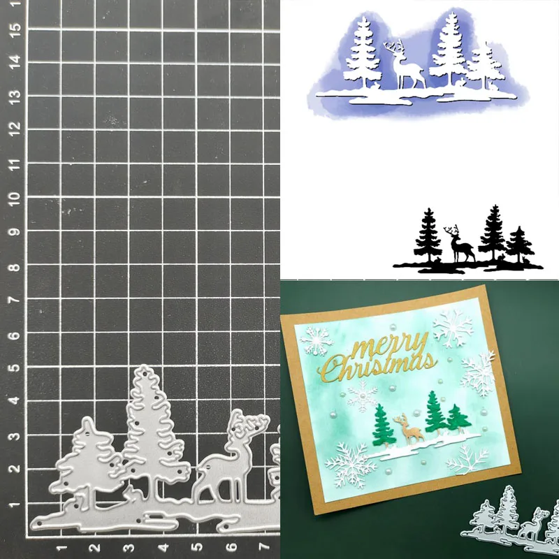 

Christmas Tree Deer Metal Cutting Dies Stencil Scrapbook Album Stamp Paper Card Embossing Decor Craft Knife Mould