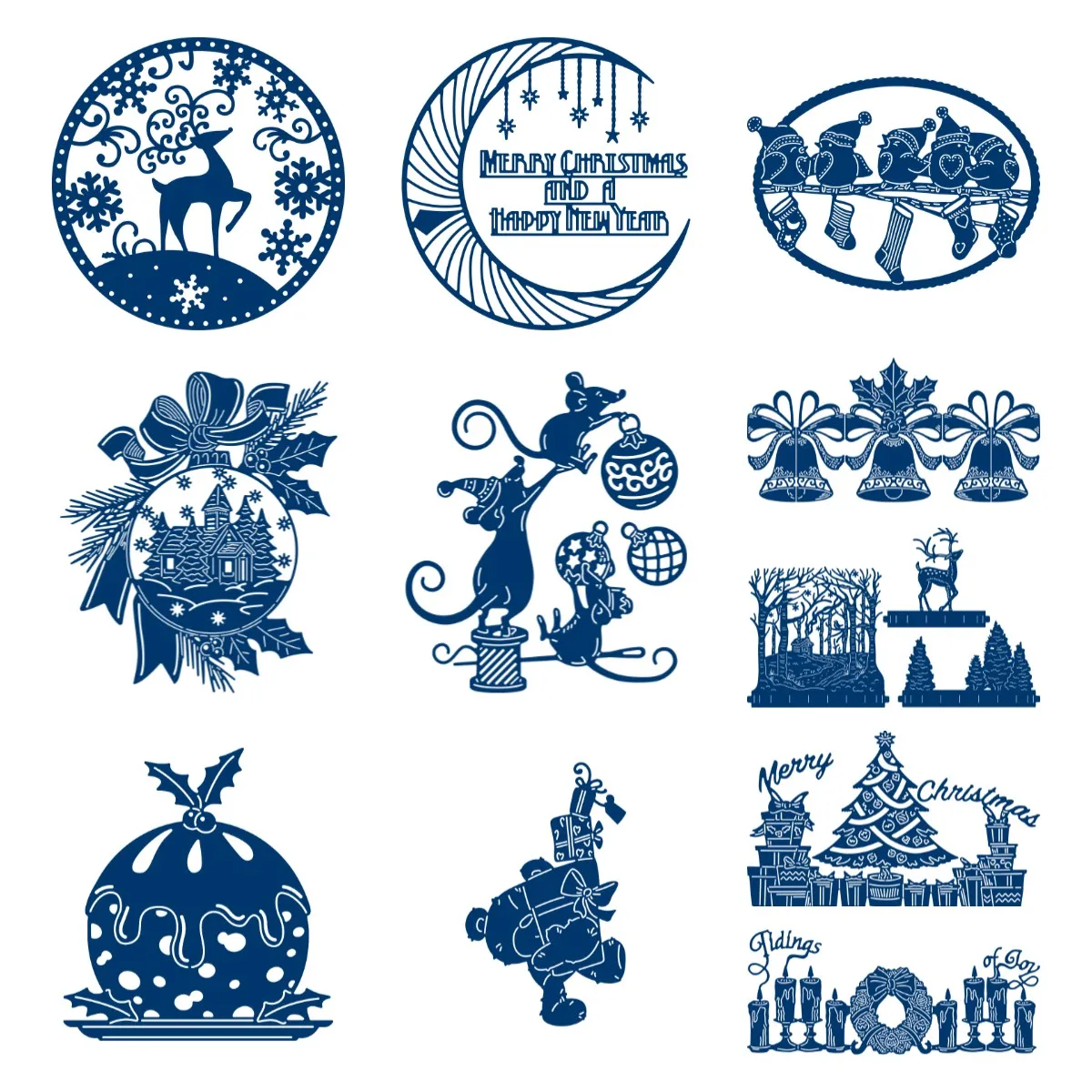 

Snow Globe Reindeer Mice Decorating Metal Cutting Dies For Diy Scrapbooking Crafts Maker Photo Album Template Handmade