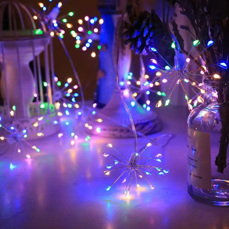 

USB светодиодная гирлянда "фейерверк" теплый/цветной свет 1,5/3 метра