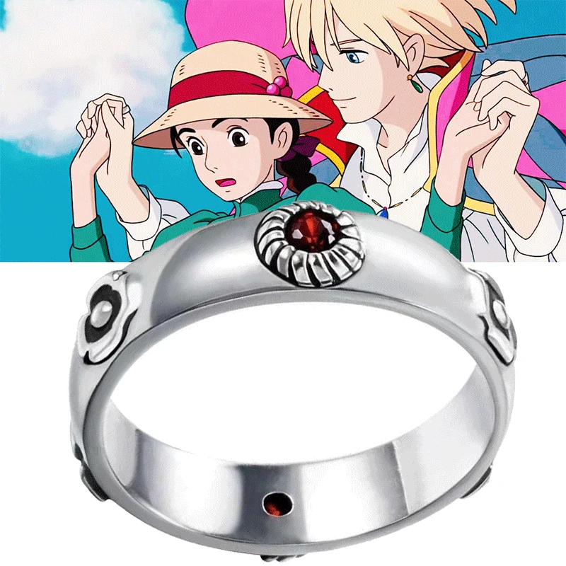 

Anime Howl's Moving Castle Ring Hayao Miyazaki Cosplay Howl Sophie Metal Adjustable Unisex Rings Jewelry Prop Accessories Gift