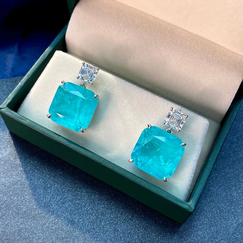 Серьги-капли OEVAS из серебра 925 пробы с турмалином