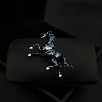 retro vivid black horse brooch mens suit corsage buckle high end suit pins chinese zodiac horse accessories jewelry badge gifts