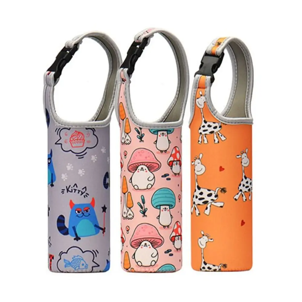 

Insulated Material Thermos Holder Cute Cartoon Style Sport Bottle Cover Sport Pouch Cup Case Portable Cup Bag
