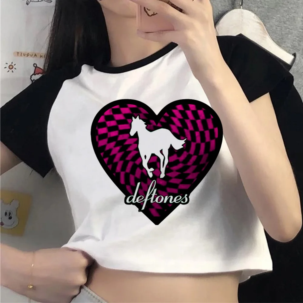 

Y2k deftones yk2 Готический кроп-топ для девочек yk2 Kawaii cute goth Shirt