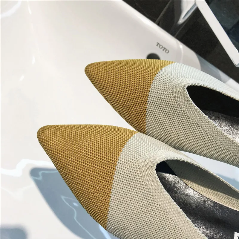 

New Slippers Women Fashion Knitting Pointed Women Half Slides Mules Loafers Casual Slipper Female Summer Shoes Flat Sandals