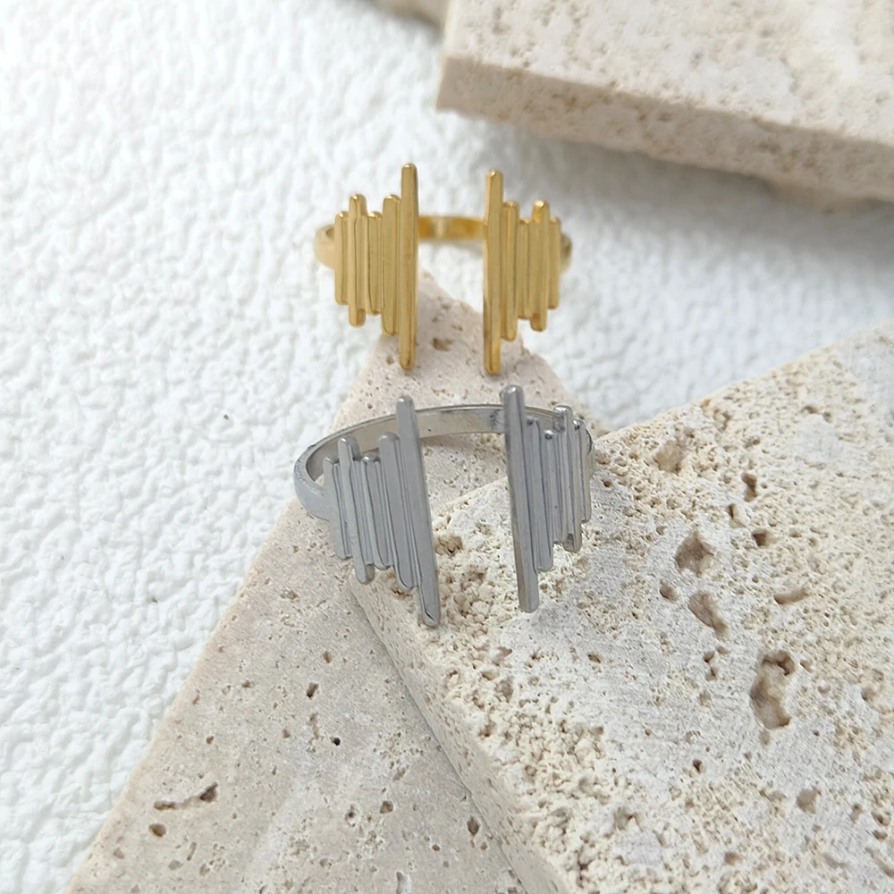 

Stainless Steel Rings For Women Men Gold Color Open Gothic Geometric Ring Female Male Fashion Jewelry Gift Free Shipping