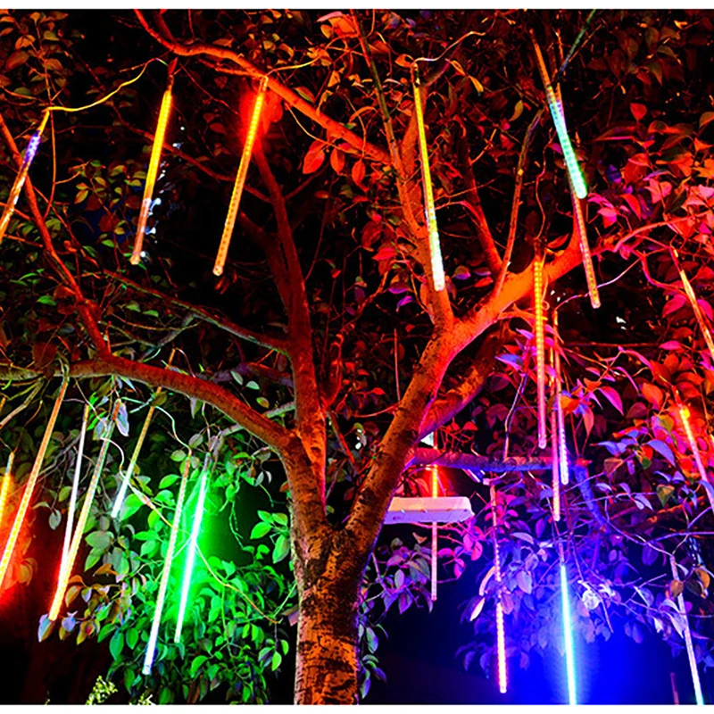 

30/50cm 8/10 Tube Meteor Shower Rain LED String Lights Christmas Tree Decorations Street Garland For Decor Noel New Year Navidad