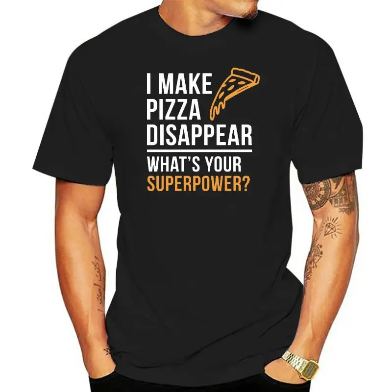 

WHATS YOUR SUPERPOWER T-shirt Men Funny Tshirt Pizza Lover T Shirts Letter Printed Clothes Students Tops Tees Custom Cotton