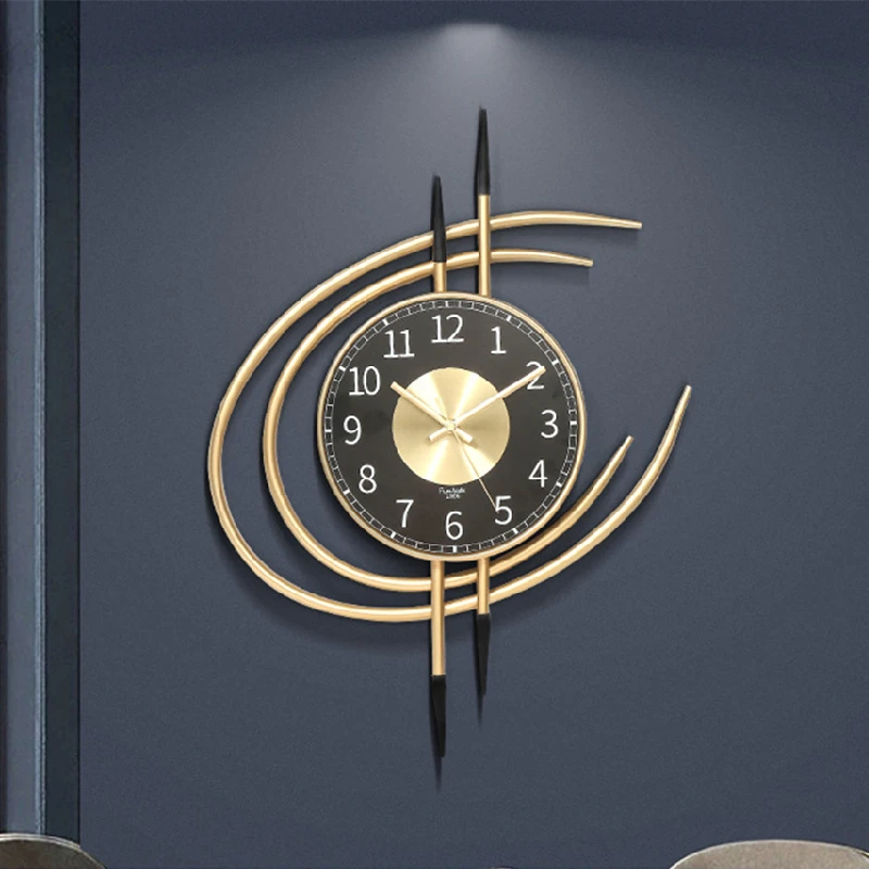 

Creative modern minimalist automatic mechanical personality office light luxury Nordic clock hotel lobby living room wall clock