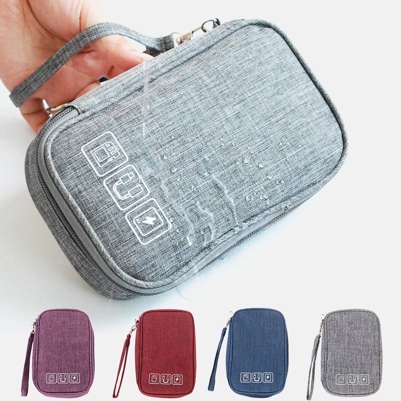

Electronic Headset Cable Manager Bag Portable Zipper Storage Box for USB Gadget Cable Charger Accessories Travel Storage
