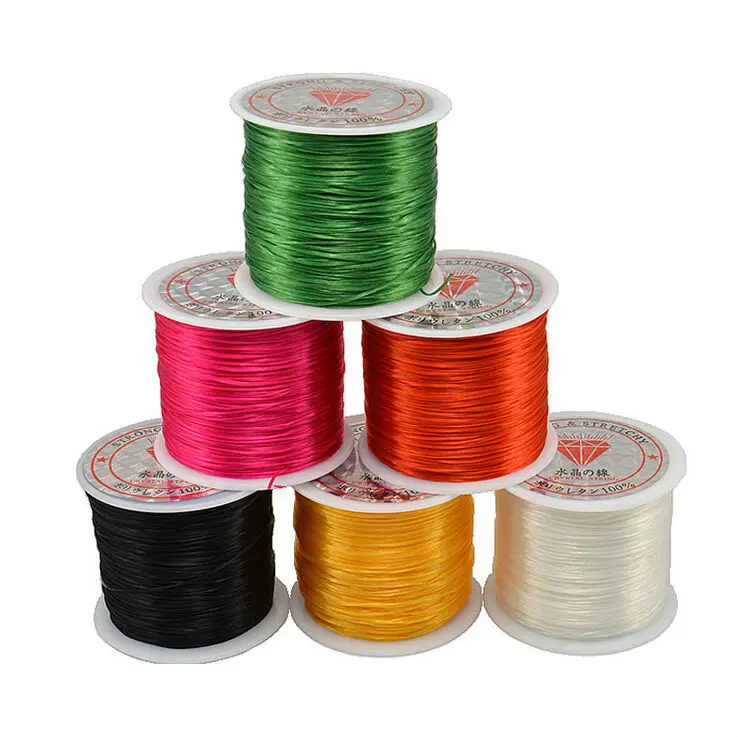 

0.5mm Flat crystal wire 50 meters long Elastic line Colorful Stretch Elastic, Crystal Line Jewelry Braided wire Fringe Diy Parts
