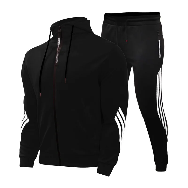 

Men's Sportswear, Hoodie And Pants, Two Piece Cardigan, Size M-4XL, Solid Color, You Can Customize Your Own Logo