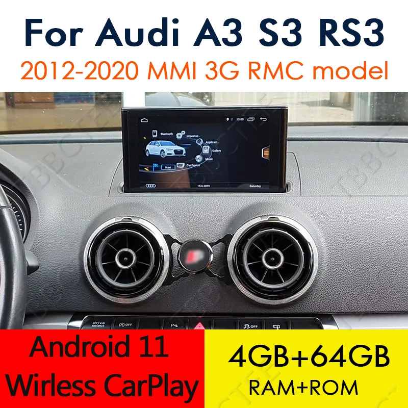 

Android 12 Wireless CarPlay 8 Core 4+64G For Audi A3 8V 2012~2020 MMI 3G RMC Car Multimedia Player GPS Navi Radio Stereo WiFi