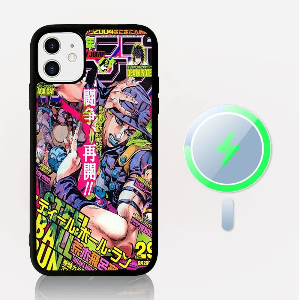 Чехол для телефона с магнитной беспроводной зарядкой в стиле аниме JoJo Bizarre Adventure