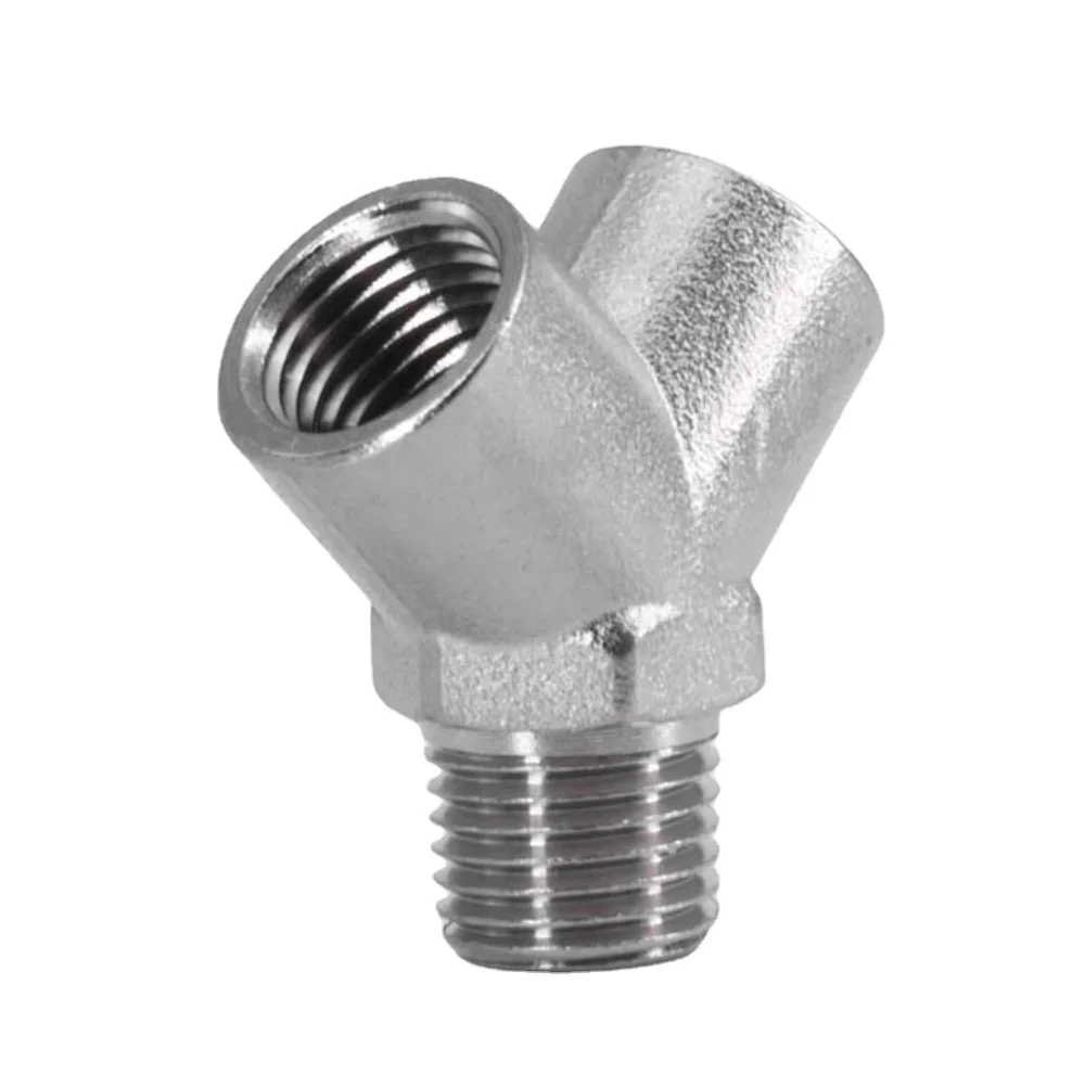 

1/4 "NPT Женский-Мужской Y-образный латунный никелированный фитинг для труб, соединитель, Сантехнический адаптер, вода, газ, топливо, сад