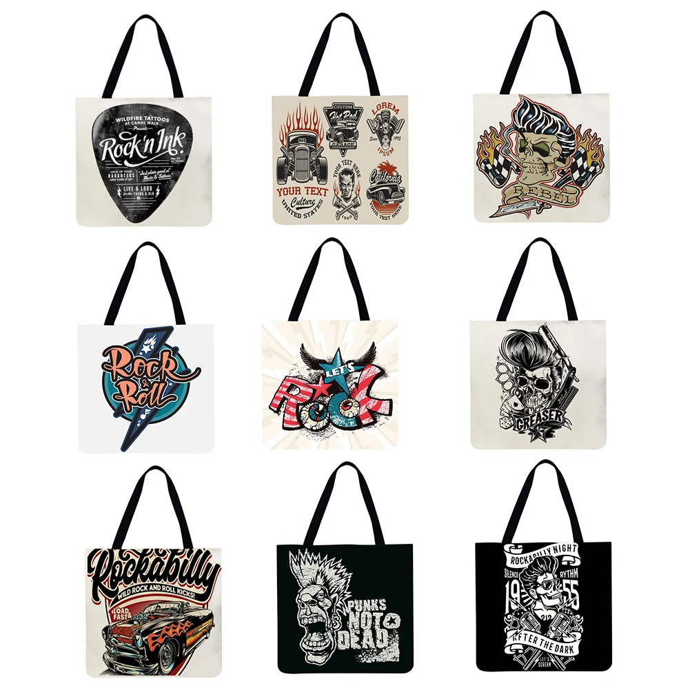 

Vintage Pattern Linen Shopping Bag Casual Large Capacity Tote Shoulder Shopping Bag Casual Ladies Large Capacity