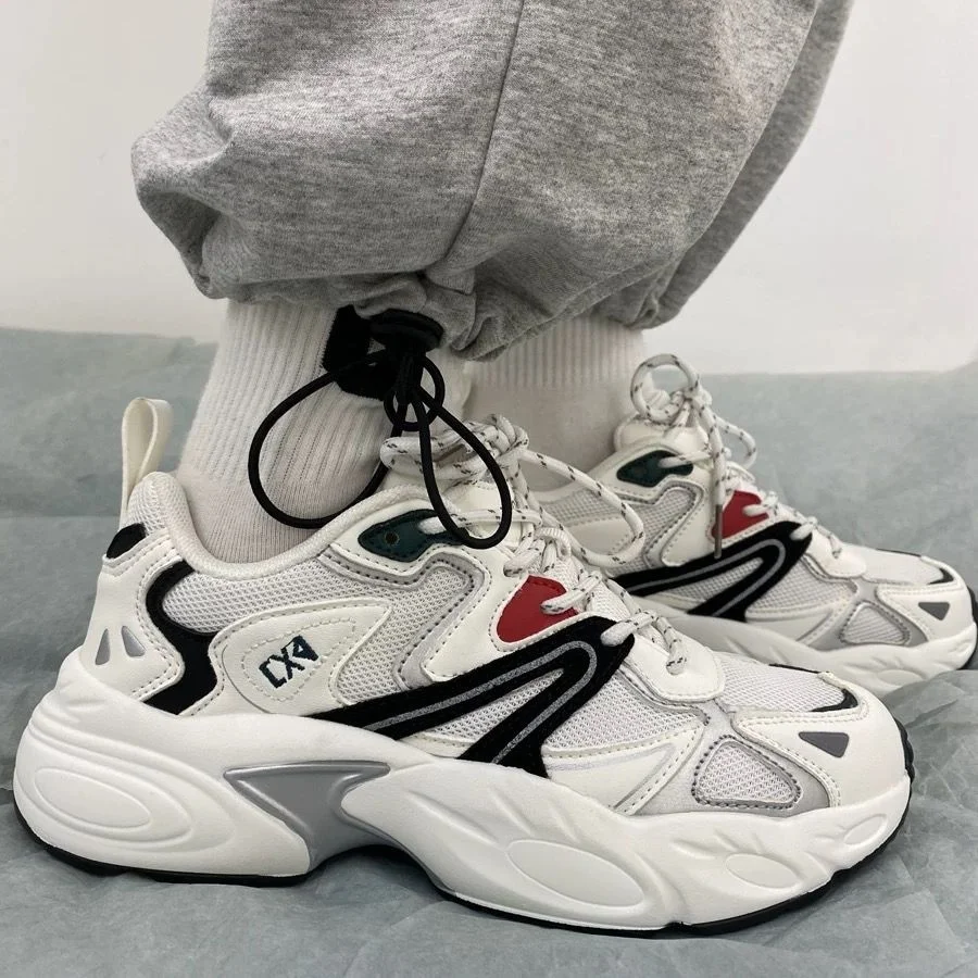 

Plus Size 41 42 43 Stylish Black White Women Sneakers 2023 Breathable Women's Running Shoes Comfortable Sports Chunky Shoes Men