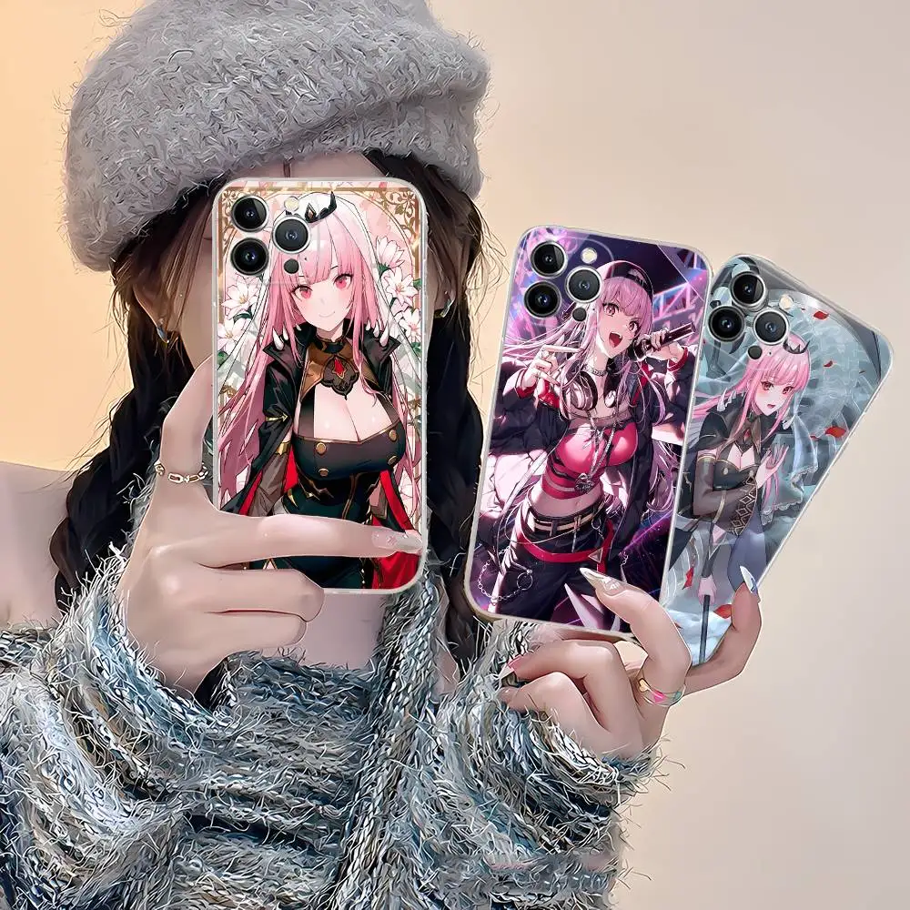 Фото Противоударный силиконовый прозрачный чехол Mori Calliope Anime для iPhone 17 16 15 14 13 12 11 Mini Pro Max Plus №3