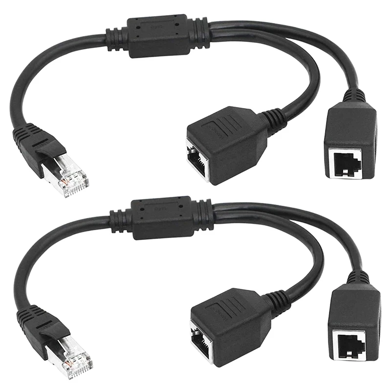 

2X RJ45 1 штекер к 2 гнездовой Ethernet-разветвитель кабеля для Super Cat5, Cat6, Сетевой удлинитель LAN Ethernet