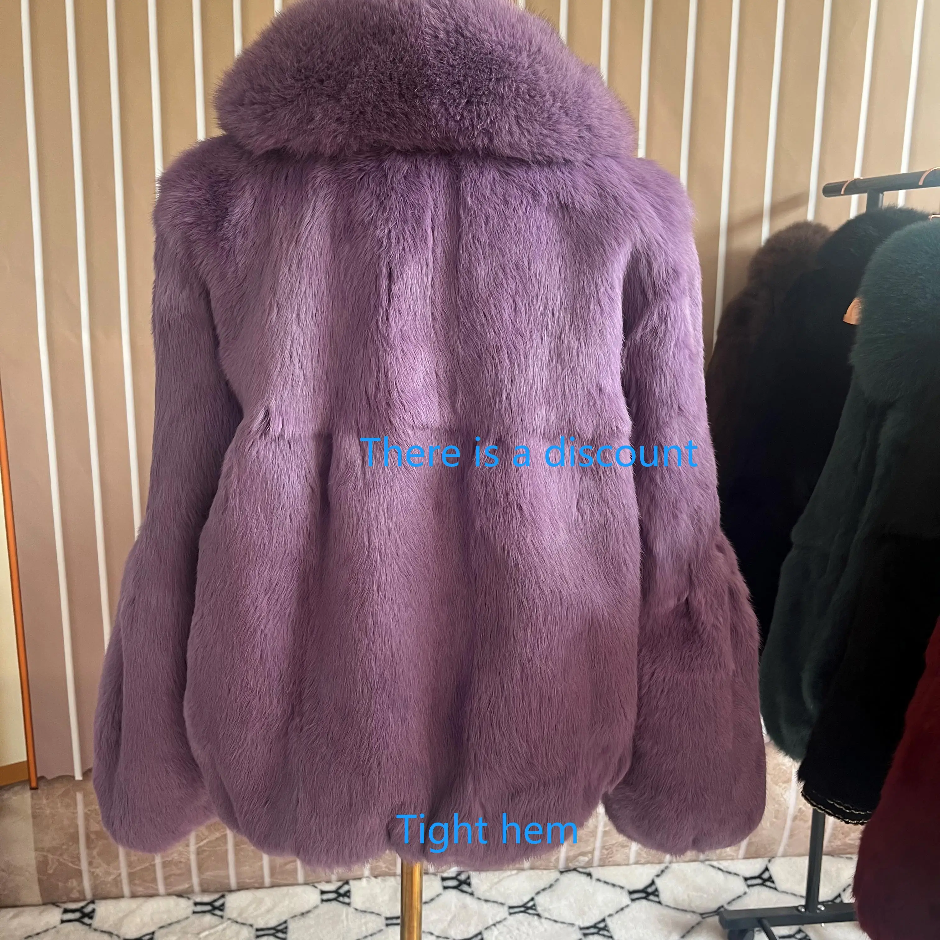 Fur coat Women real fur winter Fashion Angora rabbit hair Fur and Fox Large Fur Collar new outerwear natural fur luxury clothes