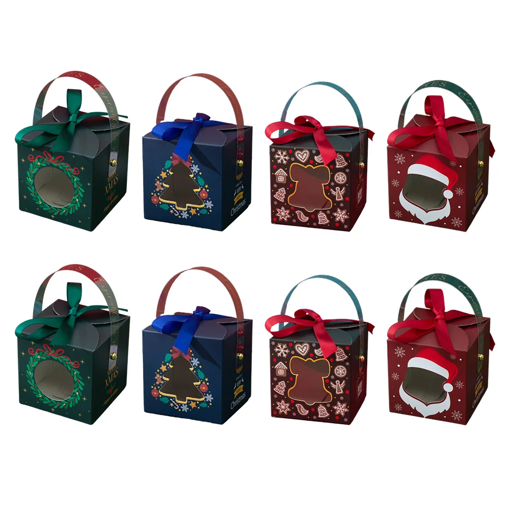 

Box Christmas Boxes Candy Holiday Giftpaper Exquisite Partypresent Gable Festival Treats Fruit Favors Snack Cardboard Cookie