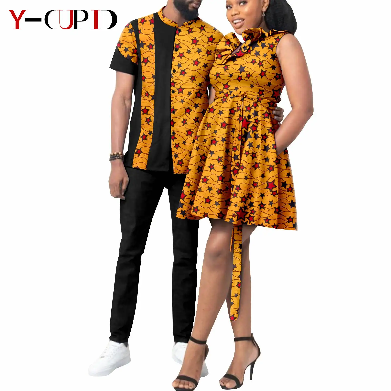 Африканские платья с принтом для женщин парные одинаковые мужские наряды Дашики