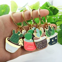 cute keychain sun cactus flower key ring letter plants key chains gifts for women men bag accessorie diy handmade jewelry ys235