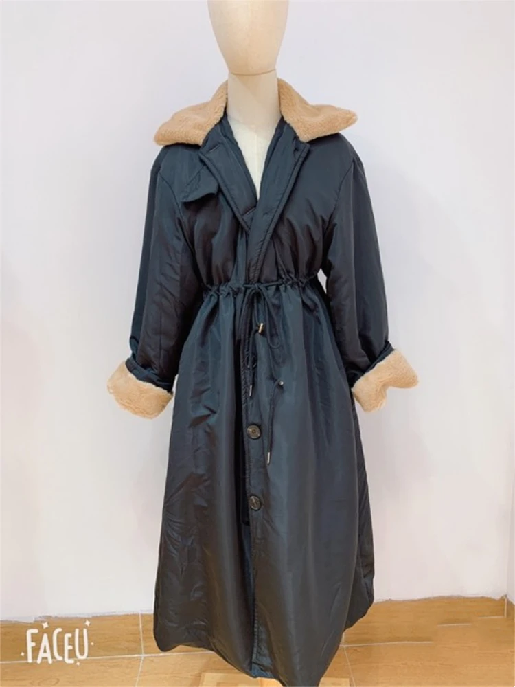 Winter Coat Women Long Oversize Fashion Cashmere Wool Outerwear Female Long Thickening Warm Woolen Overcoat Womens Trench Coats