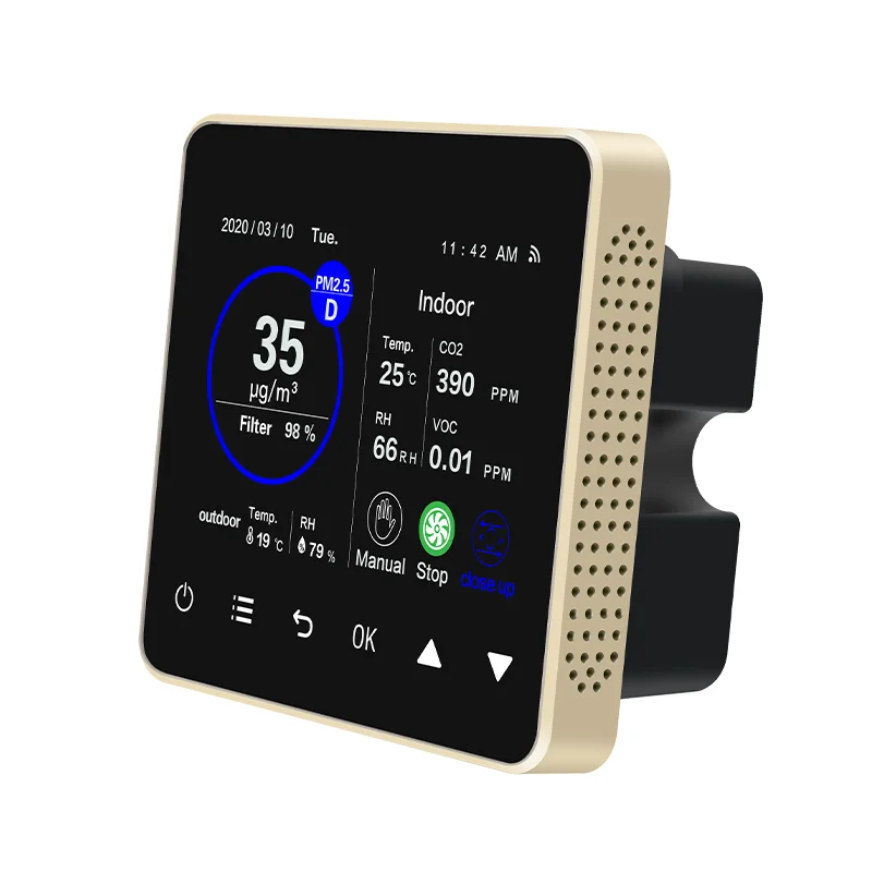 3 5 дюймовый цветной ЖК-экран smart внутренний VOC PM2.5 CO2 контроллер температуры и