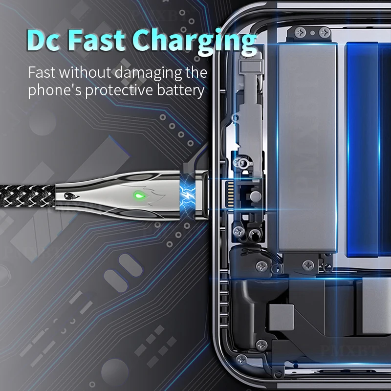 Светодиодный магнитный USB-кабель 5 А кабель для быстрой зарядки типа C магнитное