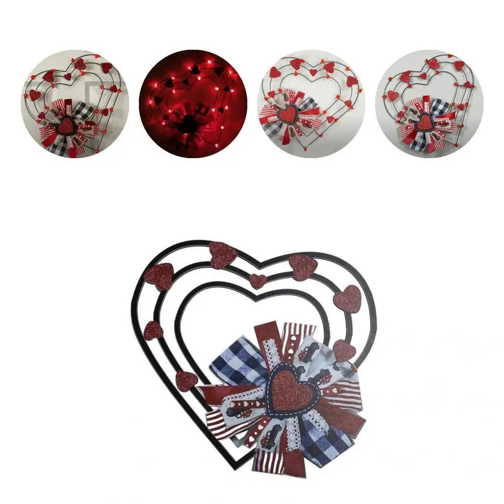 

Excellent Detail Heart Shape Handmade Novelty Valentines Day Hanging Plaque with LED Light Hanging Ornament for Home