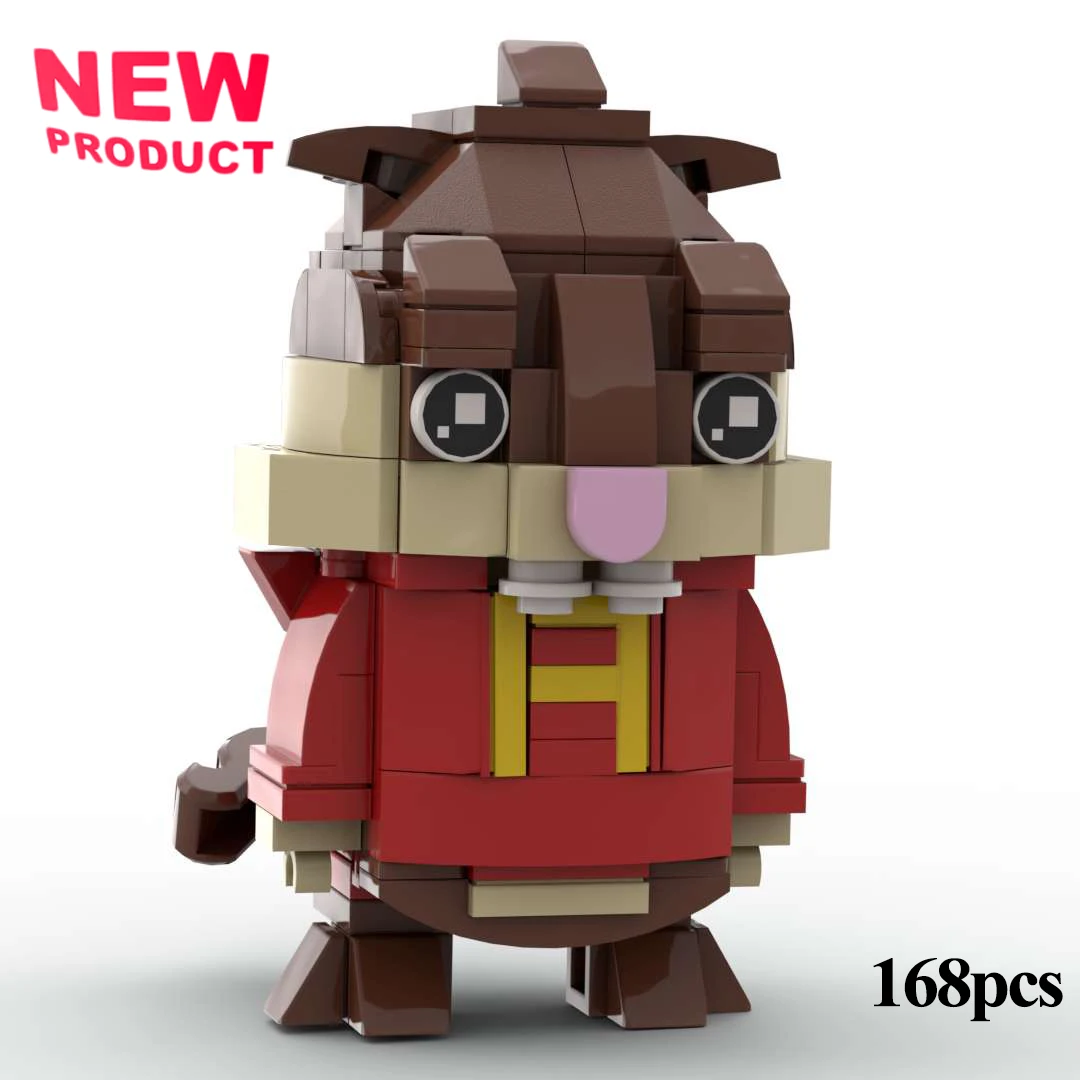 

New designe!!! DIY MOC Creative Works Alvin and the Chipmunks squirrel brickheadz Building Block Gift Toys for Children gifts