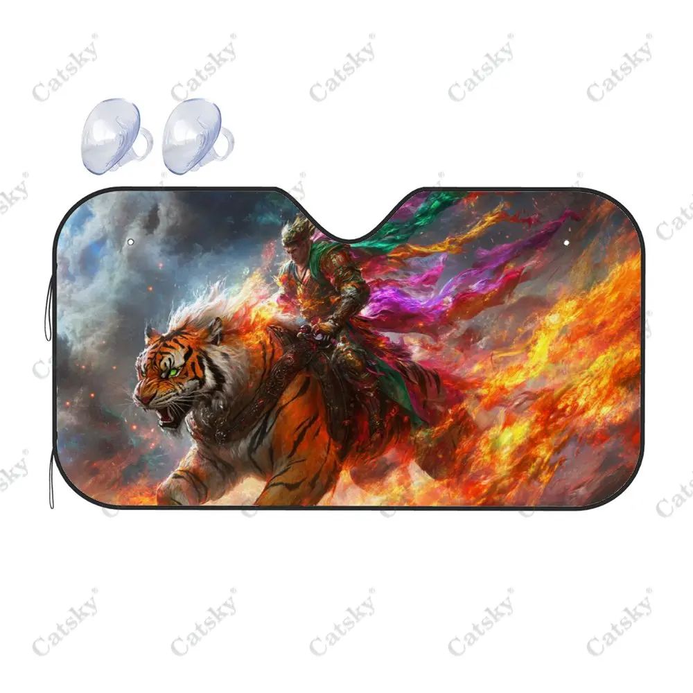 Солнцезащитный козырек Wukong Rides Flame Tiger для лобового стекла автомобиля