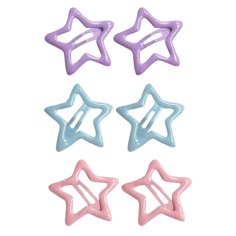 

MXMB 2pcs Star Hair Clip Cute Sweet Snap Hair Clip Metal Hairpins Decorative Headwear Small Hair Pins Hair Barrettes