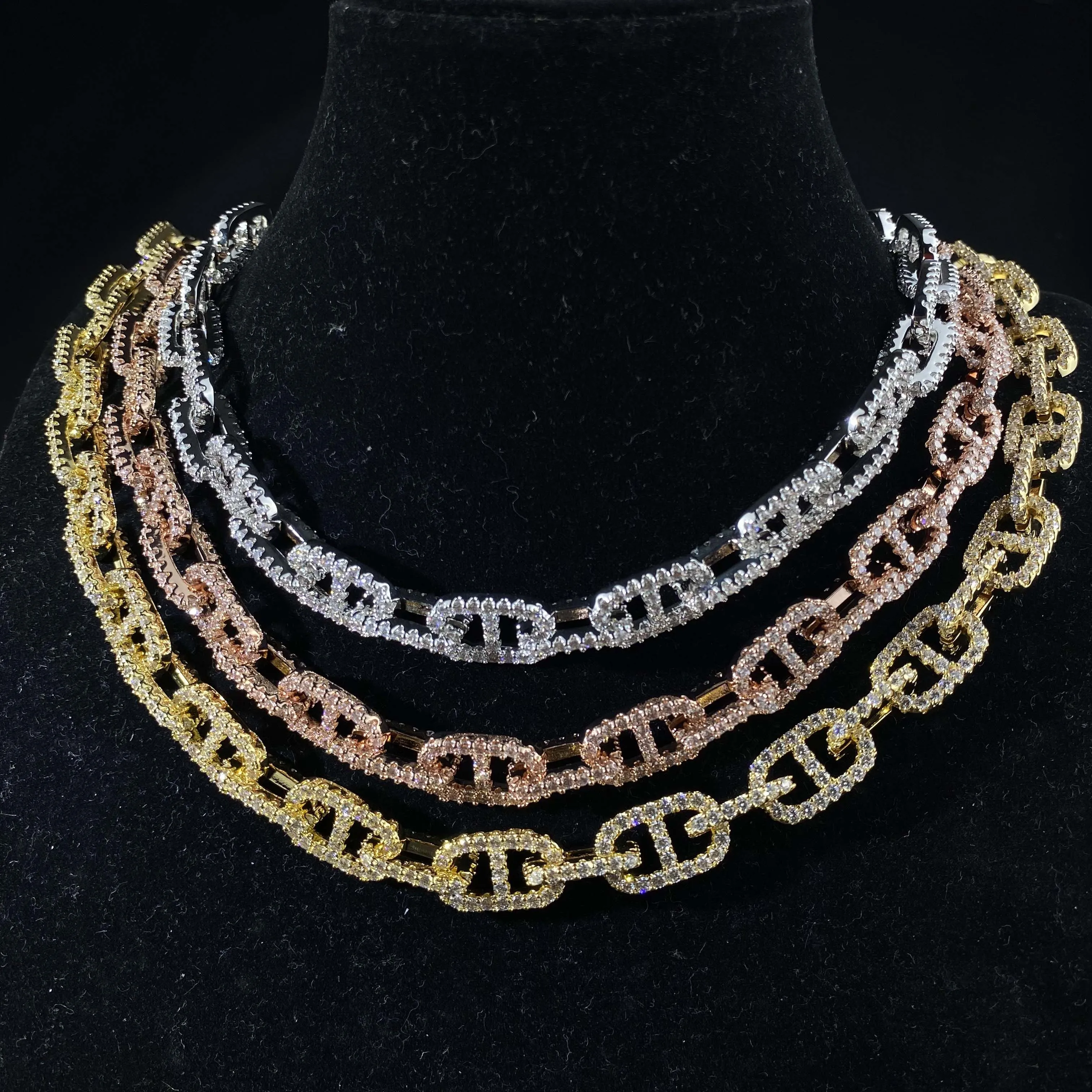 Мужская позолоченная цепочка в виде свиньи 11 м