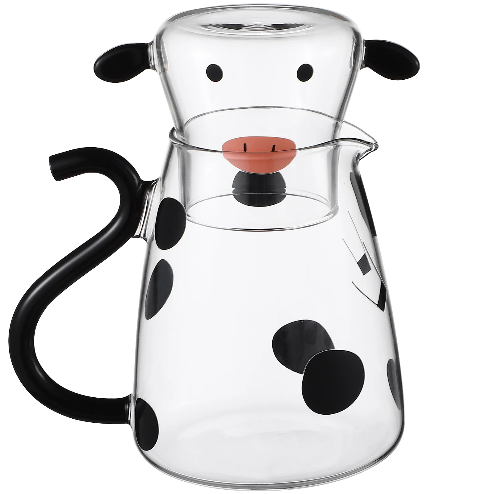 

1 Set Kitchen Cartoon Creative Water Pitcher Pot with Cup Glass Kettle with Cup