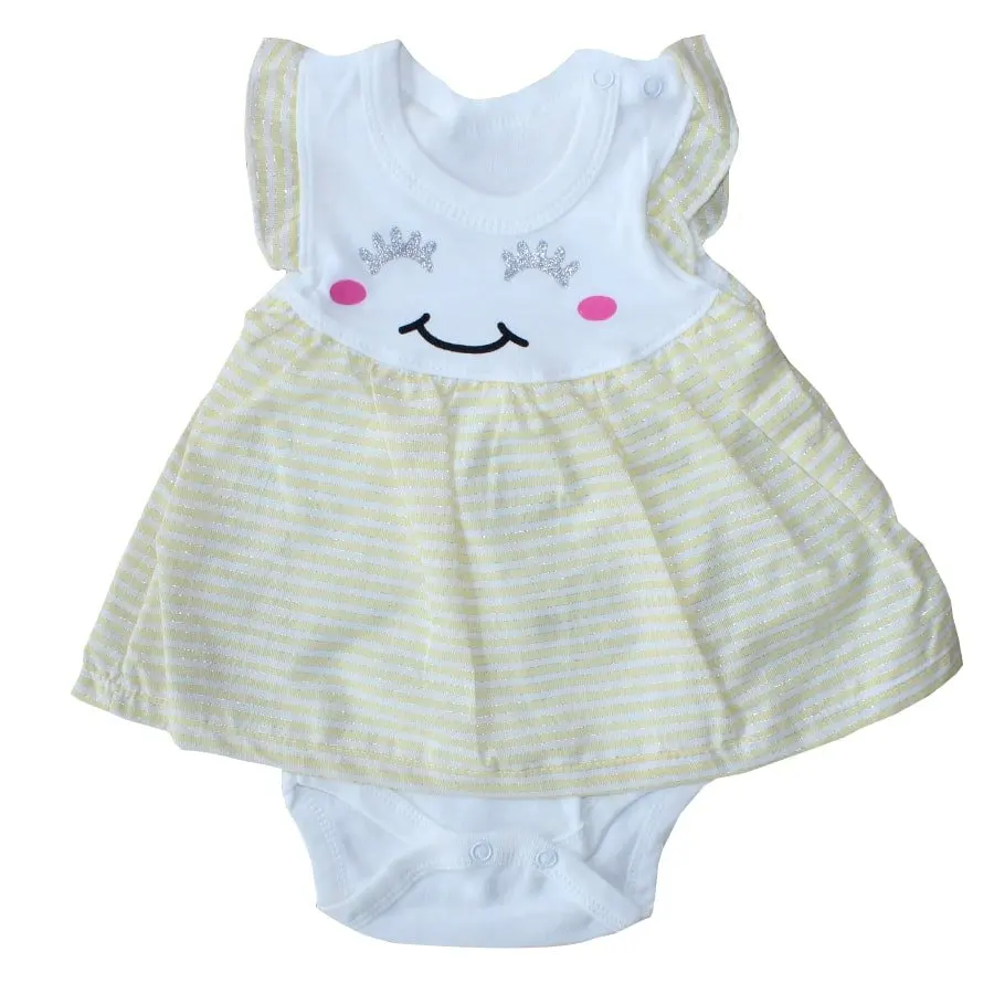 

Yellow White Stripe Self-Zıbınlı Halter Dress