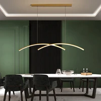 restaurant long line led chandelier minimalist bar modern minimalist light luxury dining room dining table home chandelier