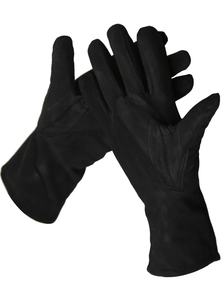 Модные женские кожаные перчатки из овечьей кожи средней длины бархатные