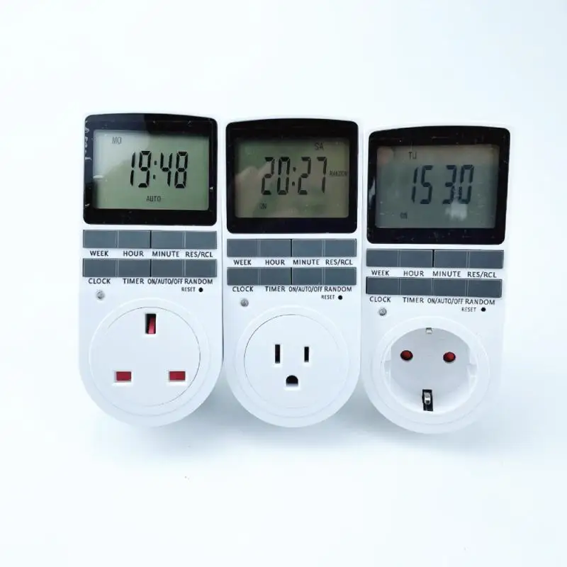 

Smart Timer Eu Us Uk Plug Portable 24h 7day Week Multifunctional Programmable For Indoor Lights/tv/pc/fans/kitchen Adaptor Am/pm