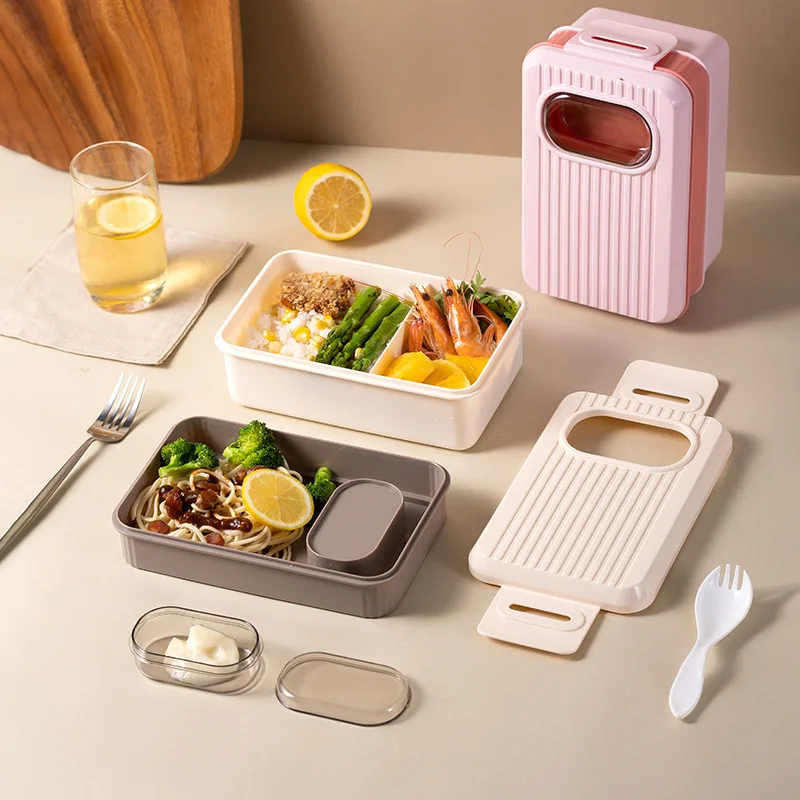 

Двухслойный детский пластиковый разделитель Ланч-бокс для микроволновки, контейнер для хранения еды для пикника, кемпинга