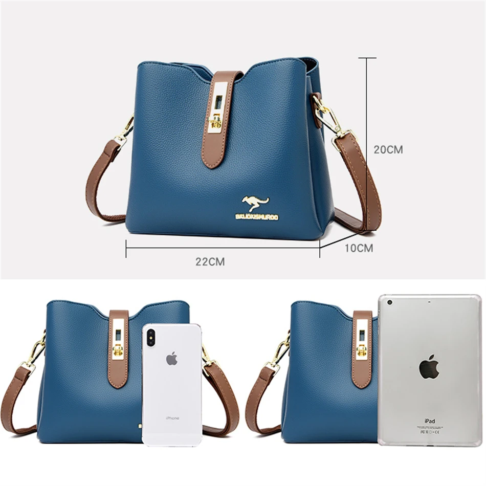 Сумка-мессенджер Женская трехслойная Роскошный дизайнерский саквояж на плечо