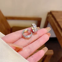 2022 korean micro pave zircon hoop earrings for women elegant circle boucle doreille oorbellen sweet jewelry